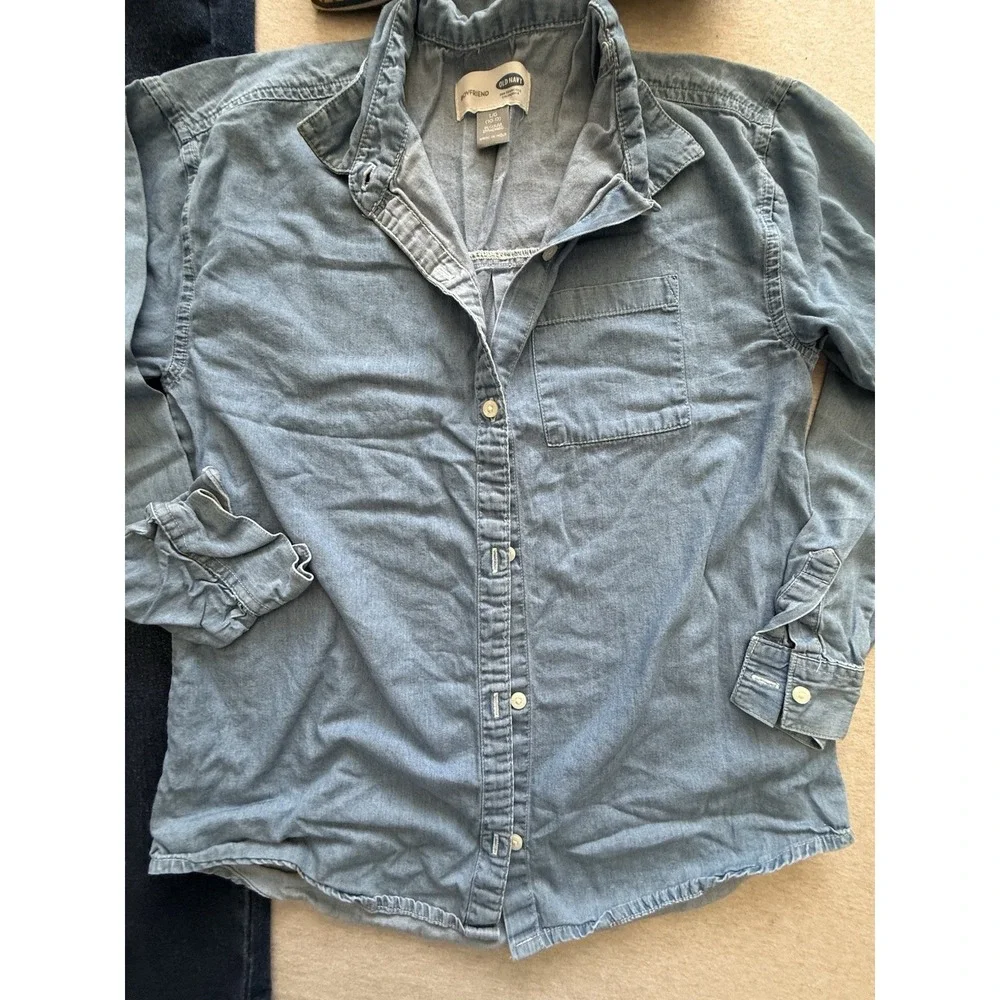 Old Navy Girls Size 10-12 Bundle 2 Jean Jeggin 1 Button Up And Sweater